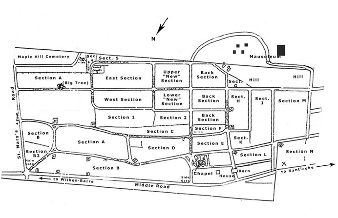 St. Mary's Cemetery map